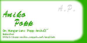 aniko popp business card